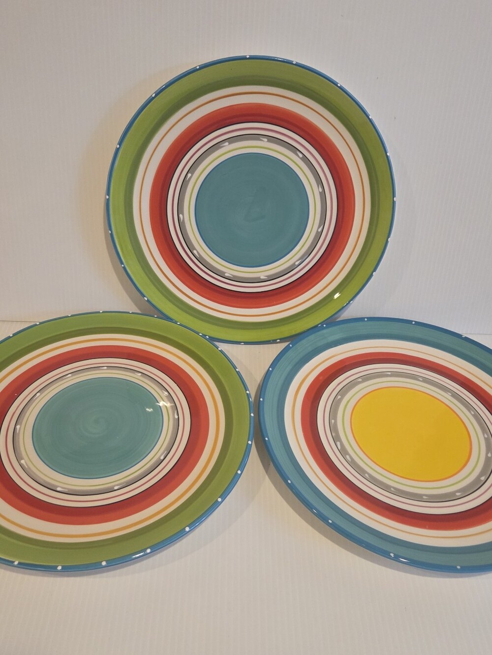 Certified International Nancy Green Mariachi Dinner Plates Fiesta 11.25" Set 3